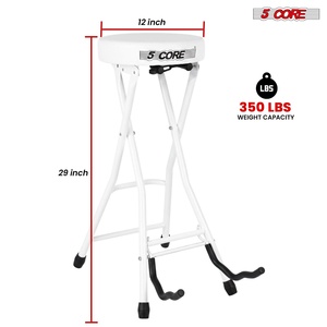 5Core Guitar Stool 3.15" <b>Padded</b> <b>Chair</b> Foldable Heavy Duty Music Seat Built in Foot Rest Guitar Stand - Product Image 3