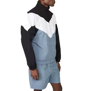 Shorts windbreaker sets Lightweight <b>Men</b> Windbreaker <b>Jacket</b> Shorts Set Block Hooded Tracksuit Comfortable Sportswear Shorts - Product Image 4