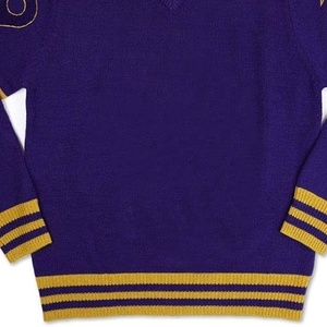 Cárdigan de Punto Casual para Hombre, Color Morado Dorado Sólido, Transpirable, con Cierre de Botones Cubiertos, Manga Larga, Decoración Bordada, 100% - Product Image 6