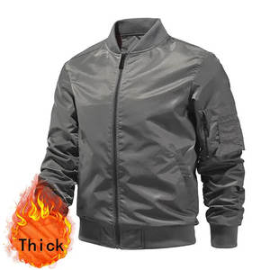 เสื้อแจ็คเก็ตกันลมบุหนาสำหรับผู้ชายรุ่นใหม่สำหรับฤดูหนาว  แบบซิปหน้า  มีโลโก้  เหมาะสำหรับกิจกรรมกลางแจ้ง - Product Image 6