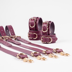 OEM Custom Genuine Leather <b>Bed</b> <b>Restraints</b> Harness Straps Style Bondage Accessories Wrist Ankle Cuffs RTTS-0130 - Product Image 3
