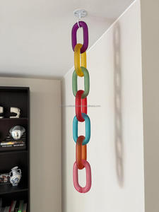 Décoration Murale Artistique en Résine Artisanale Indienne : Sculpture de Chaîne Multicolore à Maillons Ronds pour la Maison – Design Tendance - Product Image 3