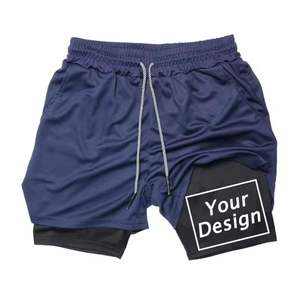 Shorts d'été pour hommes de haute qualité, respirants, pour la plage, la gym, le jogging, décontractés, coupe ample, taille mi-haute, avec cordon de serrage, patchwork, 100% - Product Image 1