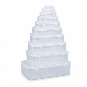 <b>Clear</b> PP Plastic Modern Multifunction Desktop Storage <b>Box</b> <b>Lid</b> Flip Top Organizer Bin for Office Stationery Home Office Supplies - Product Image 3