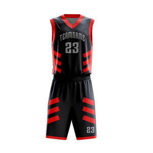 Tenue de Basketball Personnalisée Noire, Cyan, Rouge et Jaune – Maillot 2026, Kit Complet Sublimation 2025 – Ensemble d'Équipement Athlétique Professionnel pour Équipe - Product Image 3