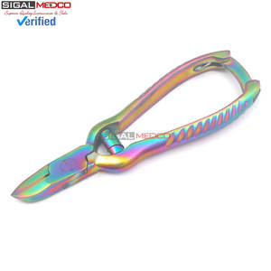 Coupe-ongles en titane multicolore arc-en-ciel, forme lune, avec ressort, lot de 2, pour ongles épais et durs - Product Image 4