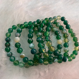8mm Beaded Alloy Bracelet with Green Agate and Seawater Pearl for Unisex Luxury Gift - Product Image 3