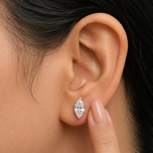 925 Sterling Silver Marquise Cut Diamond Wedding <b>Earrings</b> GRA Certificate with Elegant <b>Moissanite</b> Jewelry - Product Image 5