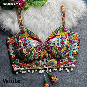 Nouvelle collection de blouses sans manches en soie italienne douce avec broderie multi-fils et bordure Kodi, disponible en ligne en Inde - Product Image 2