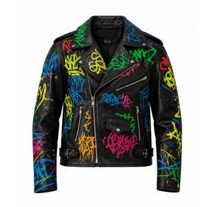 Blouson Bomber en Cuir PU Brodé Rebel Dragon pour Homme, Style Streetwear, Fermeture Éclair, Col Rabattu, Vêtement d'Automne - Product Image 4