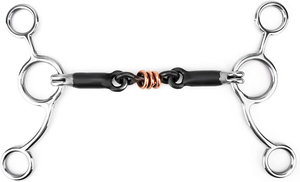 Horse Chew, Stainless Steel Horses Snaffle Bits Oval Link <b>Gag</b> Bit with Black Steel Mouth Full Cheek <b>Gag</b> Equestrian Loose <b>Ring</b> - Product Image 6