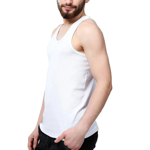 Camisetas sin mangas para hombre, camiseta sin mangas personalizada con cuello redondo, chaleco holgado, camiseta interior blanca, negra - Product Image 5