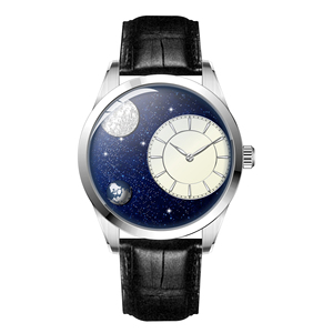 Reloj de Pulsera Clásico para Hombre, Diseño de Luna Azul y Tierra, Esfera Esmaltada 3D, Correa de Cuero, Reloj Mecánico Automático de Lujo NH50 - Product Image 2