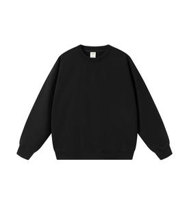 Unisex Crew Neck Sweatshirt Solid White <b>100</b>% Cotton Knitted Oversized Casual Pullover Autumn Regular Fit - Product Image 2