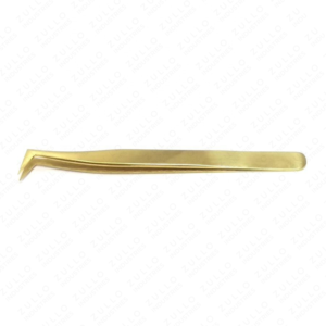 Gold L Shape Stainless Steel Russian Volume Eyelash Tweezers With Wholesale Price Lash Tweezers OEM <b>Tool</b> Kit - Product Image 6
