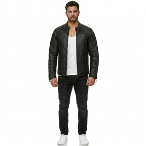 Chaqueta de Cuero de Último Diseño y Alta Calidad para Hombre, Transpirable, en Oferta, Color Negro - Product Image 5