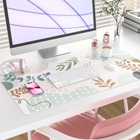 Tapis de souris de jeu imperméable en cuir PVC à une face avec repose-poignet ergonomique, surface en cuir de chamois, taille personnalisable - En stock