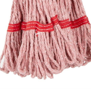 Cabezal de fregona de hilo de algodón de alta calidad y bajo precio con banda superior de color liso para sistema de limpieza de suelos, con extremo cortado, a bajo precio. - Product Image 6