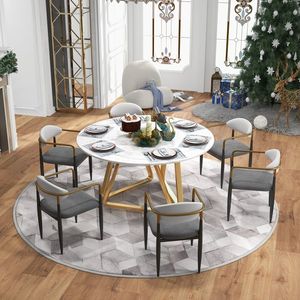 Serie Otrast 2 moderne sedie da pranzo imbottite bianche e grigie - Product Image 2