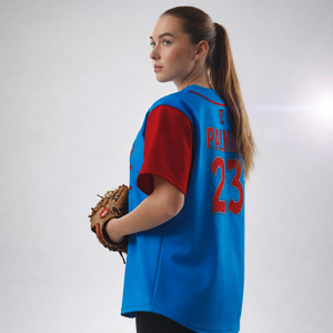 Jersey de béisbol de alta calidad con botones, sublimado, 100% poliéster, unisex. - Product Image 4