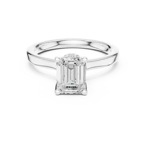 Anillo de Oro Sólido con Halo Oculto y Diamante Creado en Laboratorio con Corte Redondo Imperial Emerald Touch, Unisex, de Lujo - Product Image 3