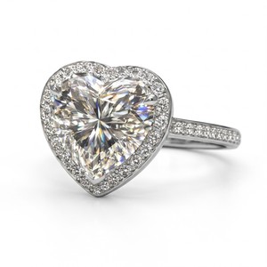 Bague en platine de luxe pour femme, sertie de diamants de laboratoire en forme de cœur, certifiée IGI, 2,10 carats, pour fiançailles, mariage et soirées - Product Image 2