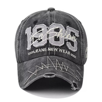 Gorra de Béisbol Vintage 1985, Impermeable, con Bordado Terry Dobby, Estilo Desgastado, con Correa Ajustable, Unisex, para las Cuatro Estaciones