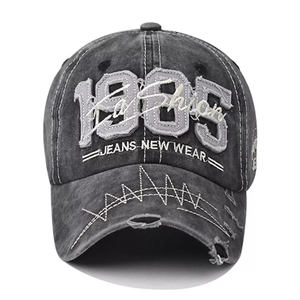 Casquette de baseball unisexe vintage 1985, imperméable, en tissu éponge Dobby brodé, effet vieilli, avec sangle réglable, pour toutes les saisons - Product Image 1