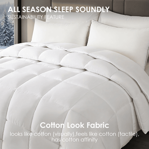 White Luxury Hotel-Grade Quilt Oversized Checkered Pattern Quilted Plump Duvet for Winter Warmth <b>Comfort</b> for Bedrooms - Product Image 4