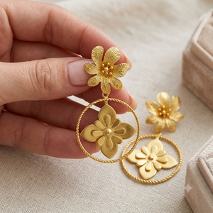 Pendientes de Latón Tradicionales Directos de Fábrica, Joyería de Latón Hipoalergénica, Colección de Joyería Étnica Hecha a Mano, Proveedor Mayorista B2B - Product Image 4