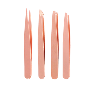 Juego de 4 Pinzas de Acero Inoxidable para Depilación de Cejas con Logotipo Personalizado - Product Image 2