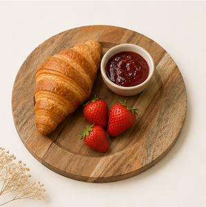 Assiettes de présentation en bois d'acacia naturel écologique, faites à la main, modernes, 100 pièces, taille personnalisée, pour mariages, hôtels de luxe, fêtes - Product Image 5