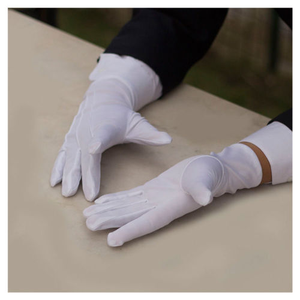 Masonic White Leather Wrist Length <b>Gloves</b> Plain Style Breathable <b>Touchscreen</b> Durable for Daily Use Four Seasons Warmth - Product Image 3