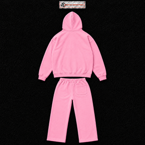 Conjunto de chándal rosa bebé personalizado para hombre, sudadera con capucha y pantalones jogger, venta al por mayor, ropa deportiva de forro polar lisa, ropa casual de calle en oferta - Product Image 6