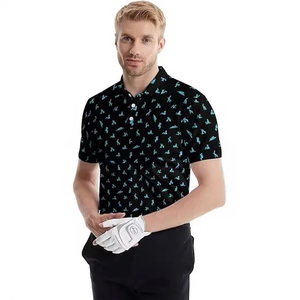 Polo de manga corta para hombre, estilo veraniego, con cuello elegante, camiseta de golf de seda, camiseta deportiva - Product Image 1