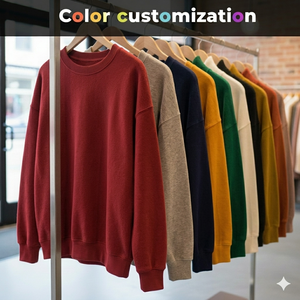 Sweat-shirt à col en V pour femme, pull oversize minimaliste, en polaire chaude, décontracté, streetwear d'hiver, haut doux et confortable - Product Image 5