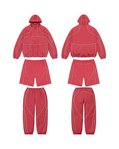 Conjunto Deportivo Casual de Verano de 3 Piezas Personalizado, Chaqueta Cortavientos, Pantalones Cortos y Camiseta, Reflectante, para Hombre - Product Image 3