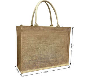 Sustainable Jute Shopper Tote <b>Bag</b> with Eco Friendly Printing Options - Product Image 6