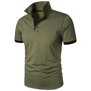 Logotipo bordado personalizado para hombre de manga corta para Polo sólido puede imprimir Golf deporte venta al por mayor tela de lona - Product Image 2