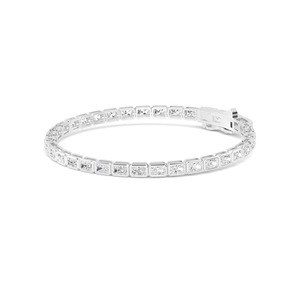 Emerald Cut Bezel <b>Set</b> Lab Grown Diamond Tennis Bracelet 8.49 CTW 9K Rose Gold - Product Image 6