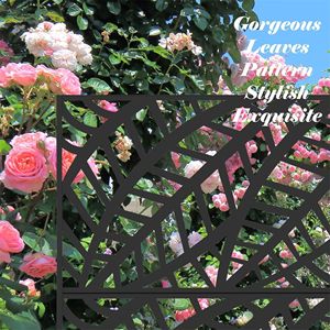 Free-Standing Indoor/Outdoor Metal Privacy <b>Screen</b> Panels <b>Leaf</b> Shaped Decorative Divider for Balcony Patio Garden - Product Image 2