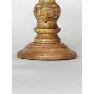 เชิงเทียนไม้ขัดเงาแบบรักษ์โลก สไตล์วินเทจ ชุด 3 ชิ้น ลายแกะสลักคลาสสิก ตกแต่งสำหรับเดือนรอมฎอน สินค้ามาใหม่ - Product Image 2