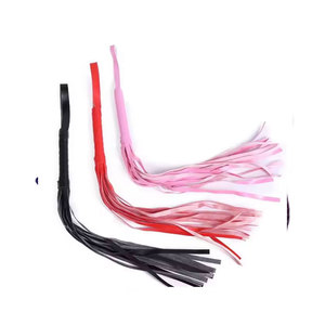 PU Whip With Black <b>Red</b> And Pink Strips Handle Loop - Product Image 1