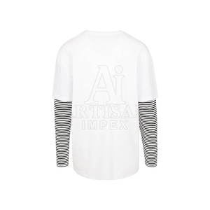 T-shirt double couche pour homme, coupe confortable, tissu léger, style streetwear, toucher doux, vente en ligne - Product Image 2