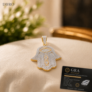จี้เพชรโมอิสซาไนต์ทรงกลมชุบทอง 18K ดีไซน์หรูหราสำหรับใส่ทุกวัน - Product Image 1