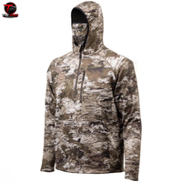 Sweat à capuche de chasse pour homme en polaire épaisse, camouflage, avec fermeture éclair verticale sur la poitrine et masque facial intégré