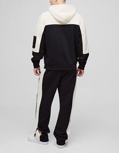 Sweat à capuche en molleton français avec logo brodé personnalisé, poids moyen, couleur personnalisée, streetwear, ensembles de survêtements imprimés en 2 pièces - Product Image 2