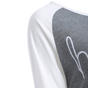 Fashionable Promotional Women t Shirt Custom Brand logo Women Full Sleeve <b>Top</b> Tees Ladies Outwork Blank Fitted Tshirt - Product Image 3