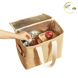 Bolsa de Picnic de Yute de Primera Calidad con Interior Laminado, Bolsa Reutilizable Impermeable - Product Image 2