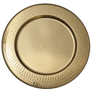 Heavy Duty Charger Plates <b>Cheap</b> Brass Charger Plate With Gold Wedding Events High Quality Hammered Charger Plate Metal - Product Image 6
